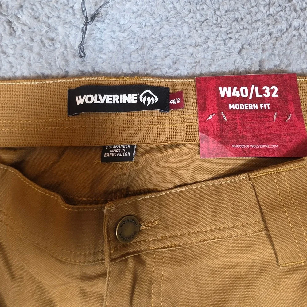 Wolverine Guardian Cargo Pant Mens 40x32 Cedar New Stretch Canvas Cotton‎ Work